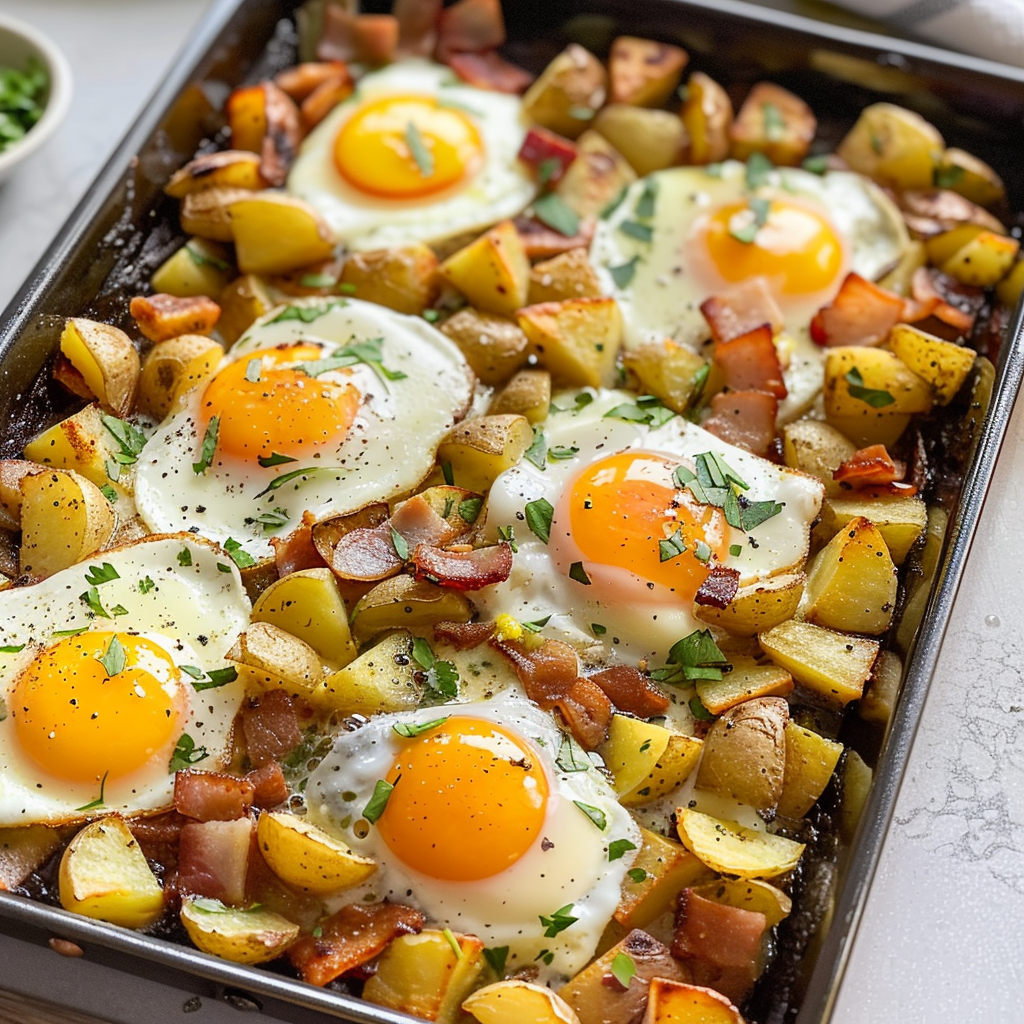 One Pan Breakfast Potatoes and Eggs