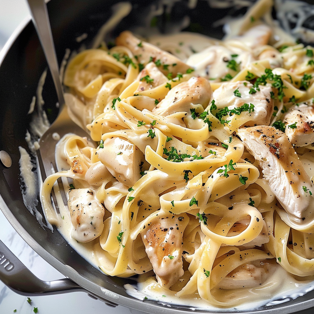 One Pot Chicken Alfredo Pasta