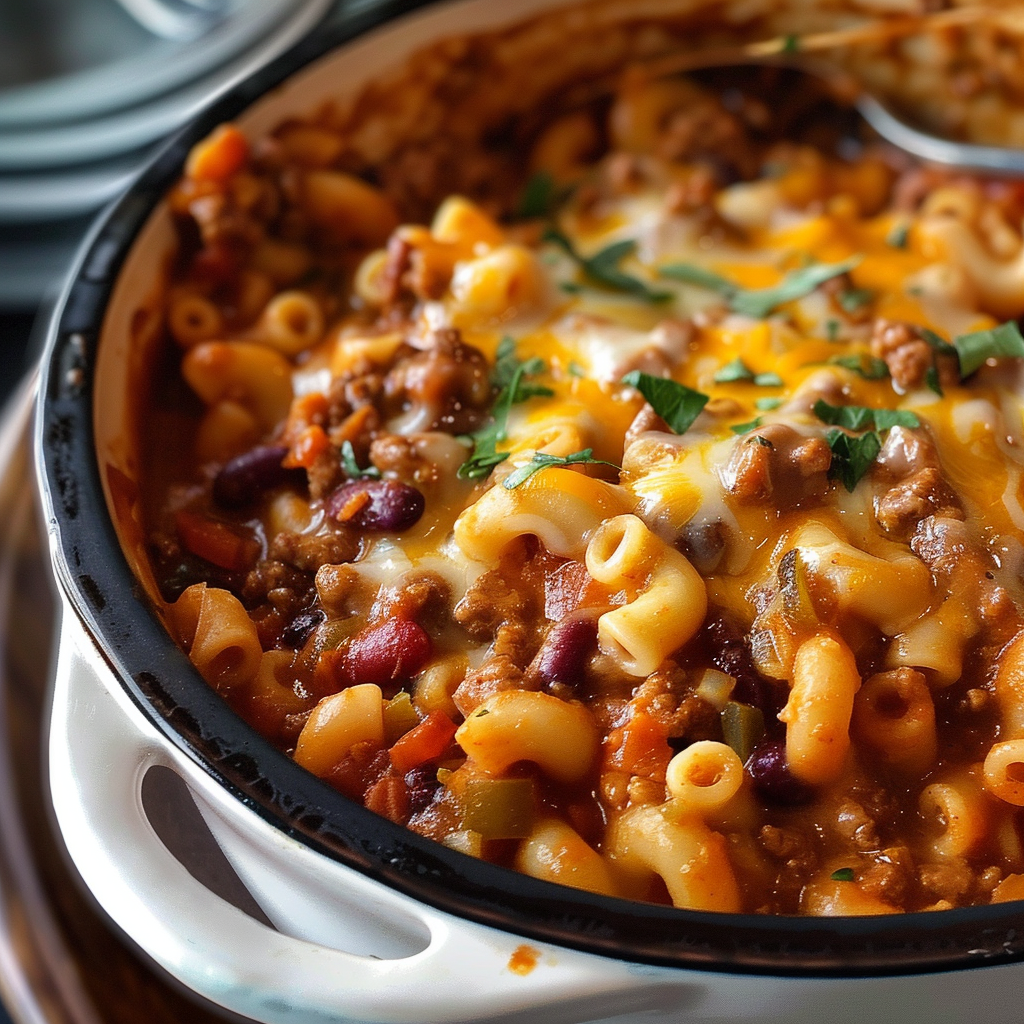 One Pot Chili Mac and Cheese