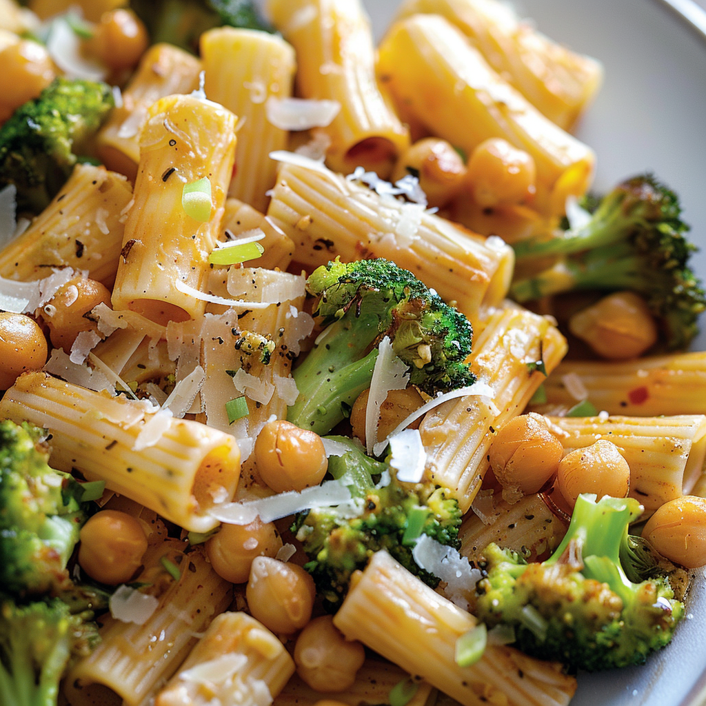 Rigatoni with Roasted Broccoli and Chickpeas