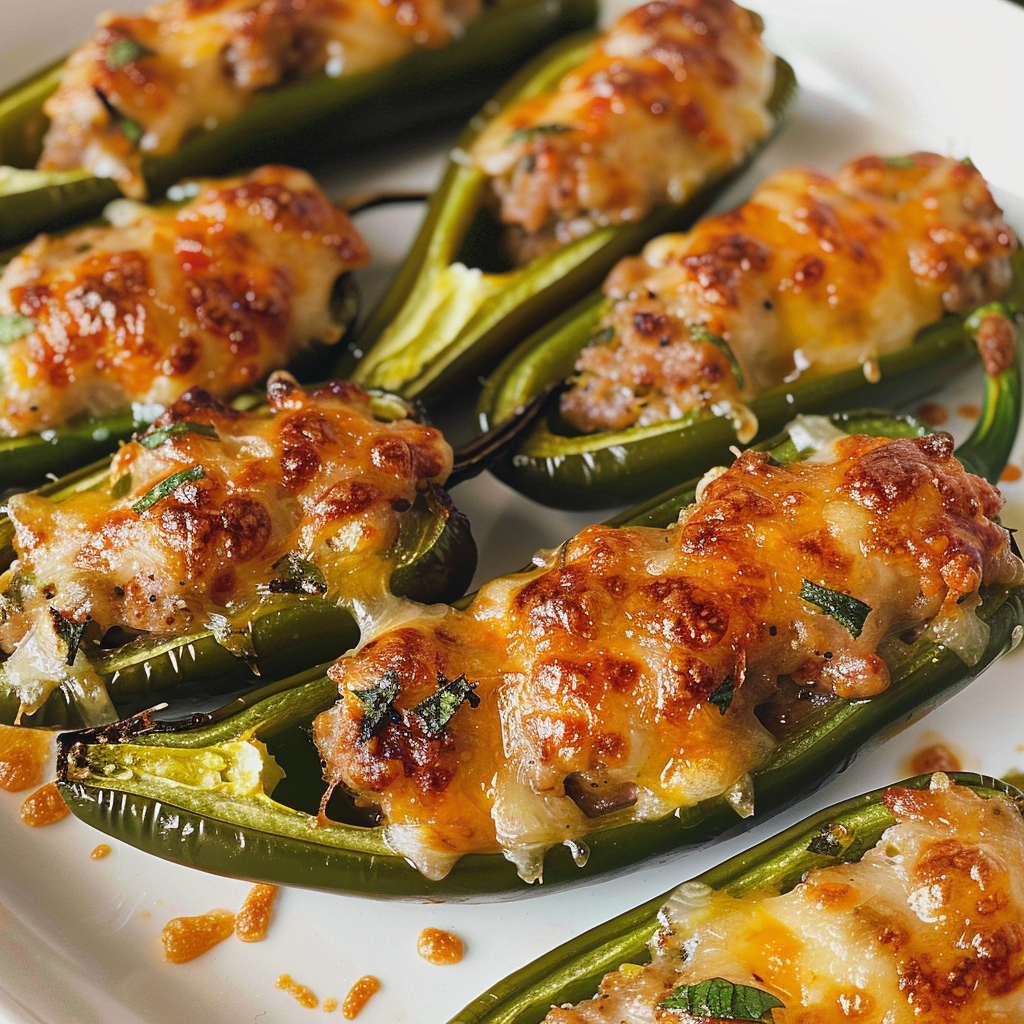 SUPER BOWL Sausage Stuffed Jalapeños (Spicy Game Day Bites)