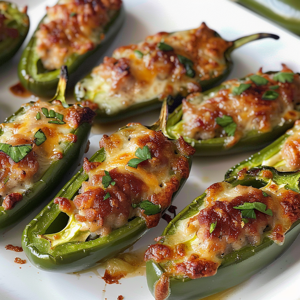 SUPER BOWL Sausage Stuffed Jalapeños (Spicy Game Day Bites)