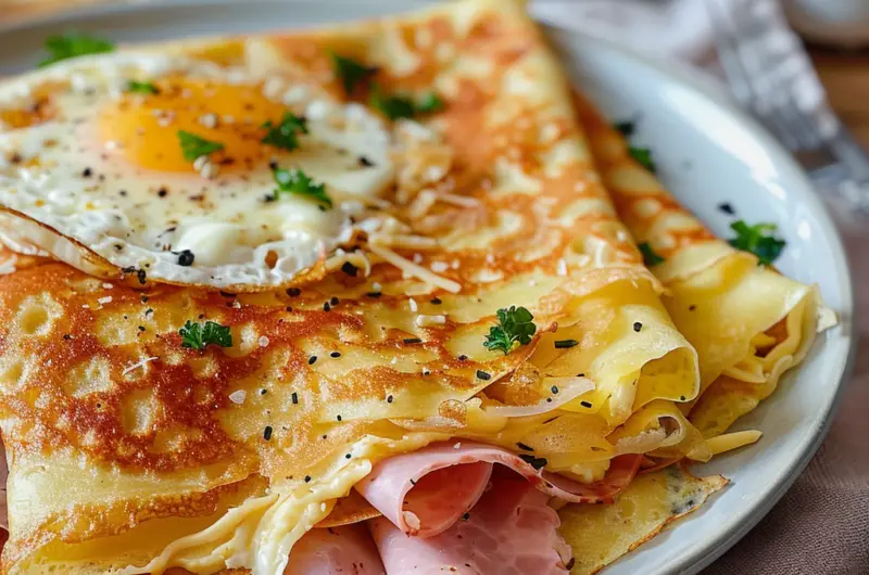 Savory Crepes (with ham, cheese, and eggs) - Amazing Savory Crepes with ...