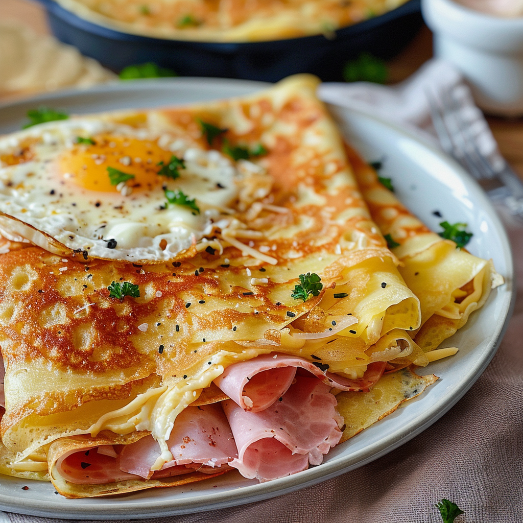 Savory Crepes (with ham, cheese, and eggs) - Amazing Savory Crepes with ...