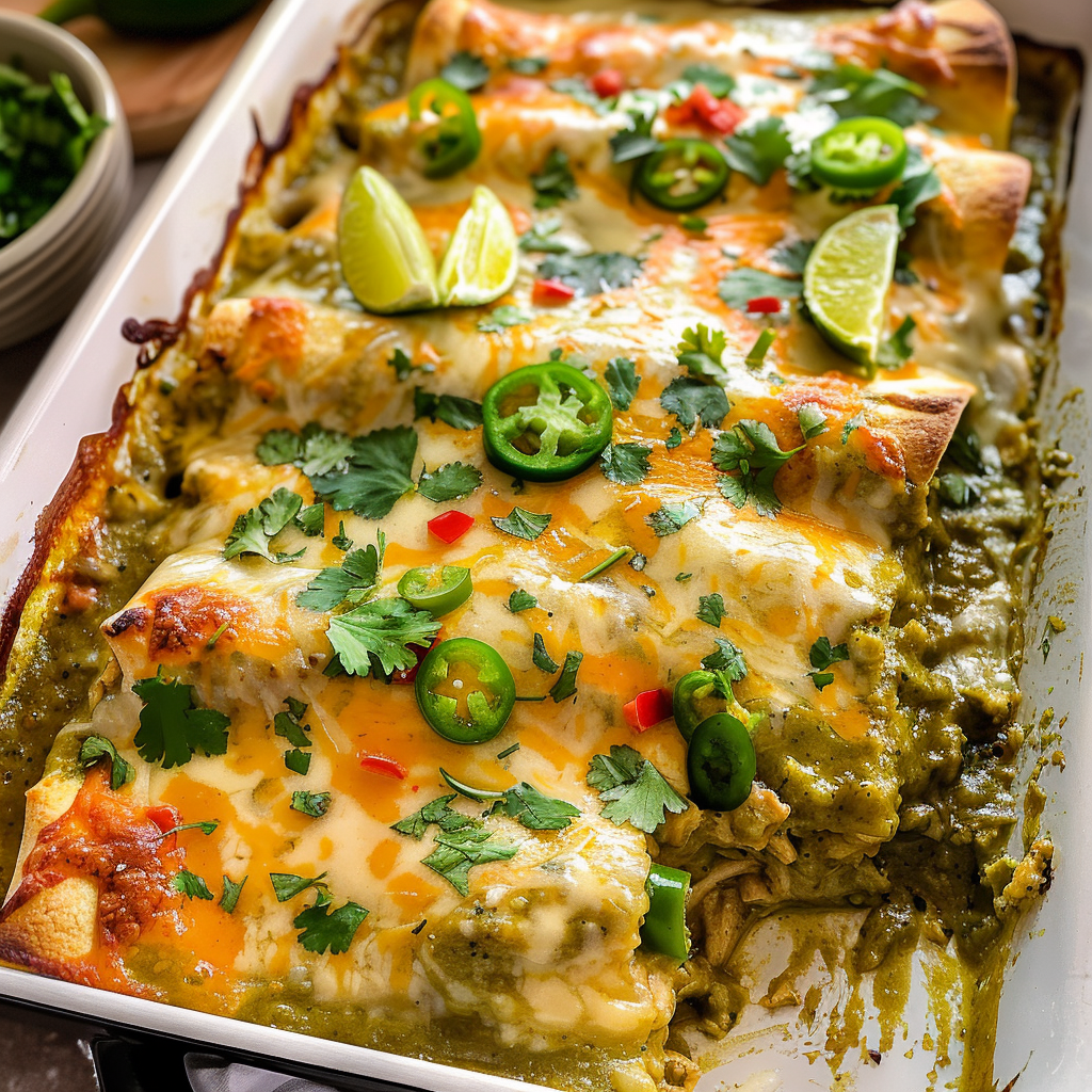 St. Patrick's Day Easy Green Chicken Enchiladas