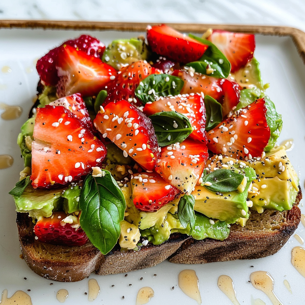 Strawberry Basil Avocado Toast