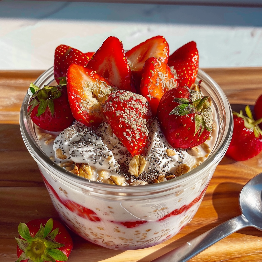 Strawberry Cheesecake Overnight Oats