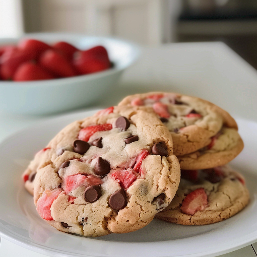 Strawberry Chocolate Chip Cake Mix Cookies