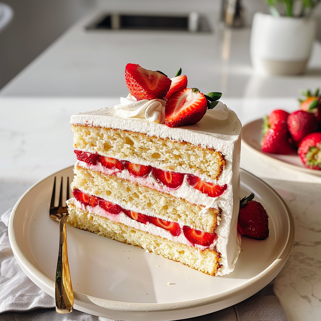 Strawberry Vanilla Layer Cake, Chantilly Mascarpone