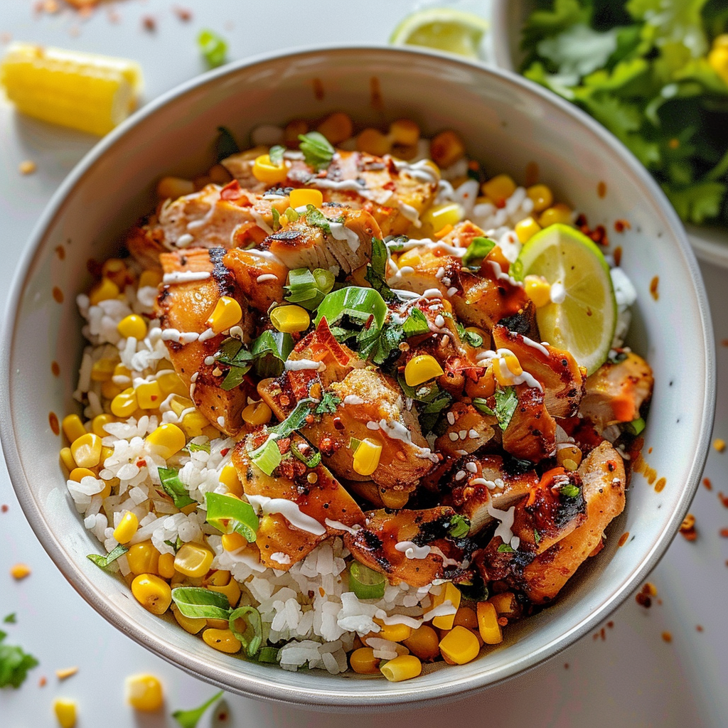 Street Corn Chicken Rice Bowl