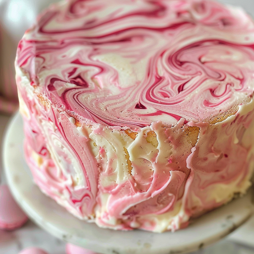 Valentine's Day Pink Marble Cake