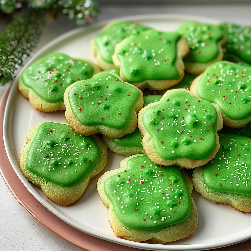 st patrick's day Grinch Sugar Cookies