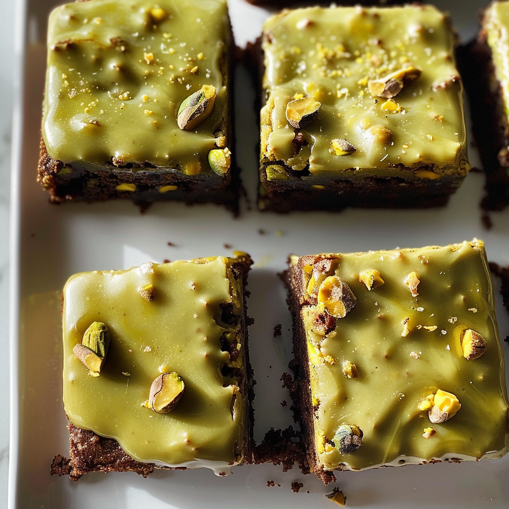 st patrick's day Pistachio Brownies