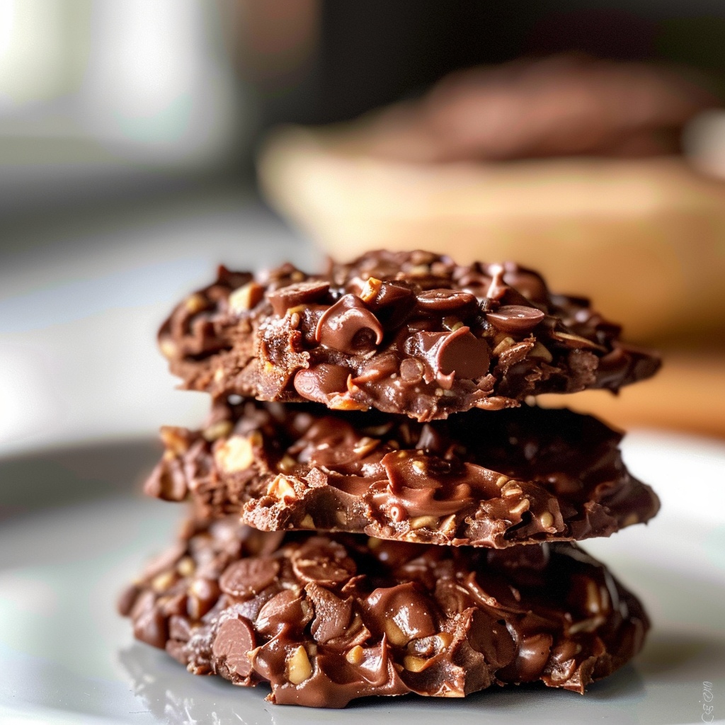 Chocolate Peanut Butter No-Bake Cookies