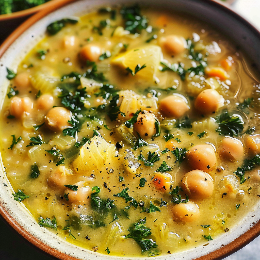 Lemony Greek Chickpea Soup