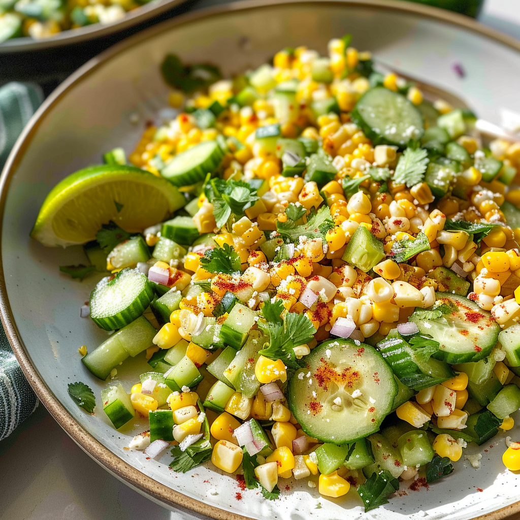 Mexican Street Corn Salad with Cucumbers