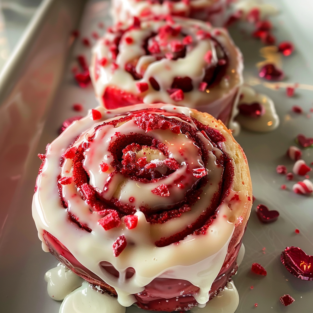Red Velvet Valentine's Day Cinnamon Rolls