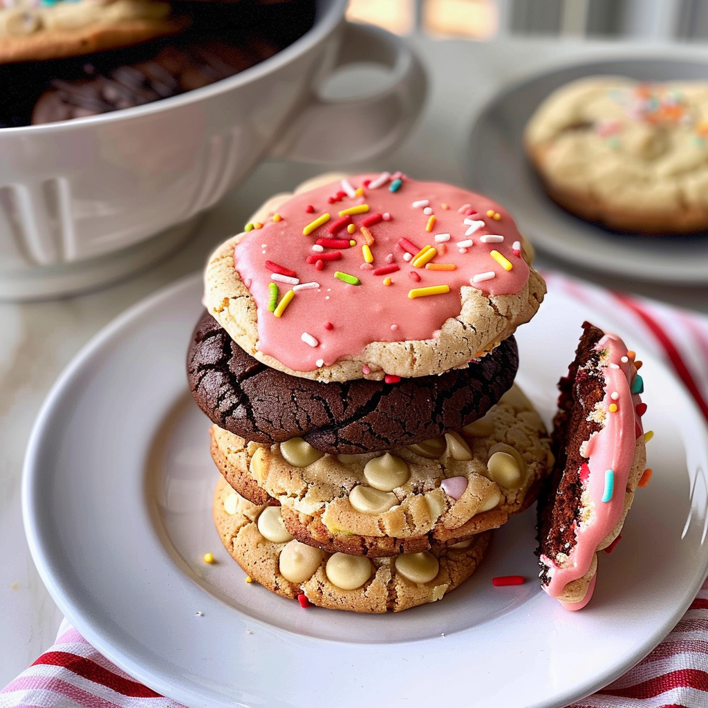 Valentine's Day Cake Mix Cookies